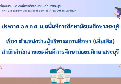 ประกาศ เรื่อง ตำแหน่งว่างผู้บริหารสถานศึกษา (เพิ่มเติม)