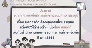 เรื่อง ผลการคัดเลือกบุคคลเพื่อบรรจุและแต่งตั้งให้ดำรงตำแหน่งศึกษานิเทศก์ สังกัด สพฐ. ปี พ.ศ. 2568