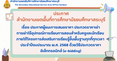 ประกาศผู้ชนะการเสนอราคา ประกวดราคาเช่าการเช่าใช้อุปกรณ์การเรียนการสอนสำหรับครูและนักเรียน ภายใต้โครงการส่งเสริมการเรียนรู้ขั้นพื้นฐานทุกที่ทุกเวลา ประจำปีงบประมาณ พ.ศ. 2568 ด้วยวิธีประกวดราคาอิเล็กทรอนิกส์ (e-bidding)