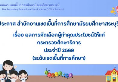 ผลการคัดเลือกผู้ทำคุณประโยชน์ให้แก่กระทรวงศึกษาธิการ ประจำปี 2569 (ระดับเขตพื้นที่การศึกษา)