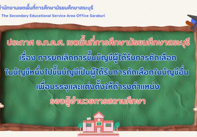 การยกเลิกการขึ้นบัญชีผู้ได้รับการคัดเลือกในบัญชีหนึ่งไปขึ้นบัญชีเป็นผู้ได้รับการคัดเลือกในบัญชีอื่น เพื่อบรรจุและแต่งตั้งให้ดำรงตำแหน่งรองผู้อำนวยการสถานศึกษา