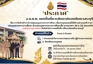 การรับย้ายข้าราชการครูและบุคลากรทางการศึกษา เพื่อบรรจุและแต่งตั้งให้ดำรงตำแหน่งข้าราชการครูและบุคลากรทางการศึกษา ตำแหน่งบุคลากรทางการศึกษาอื่น ตามมาตรา 38 ค.(2) ประเภทวิชาการ สังกัด สพม.สบ
